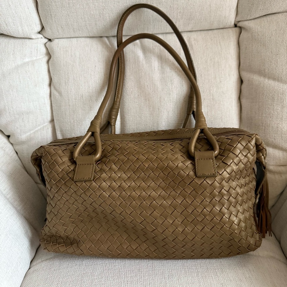 Woven Leather Satchel